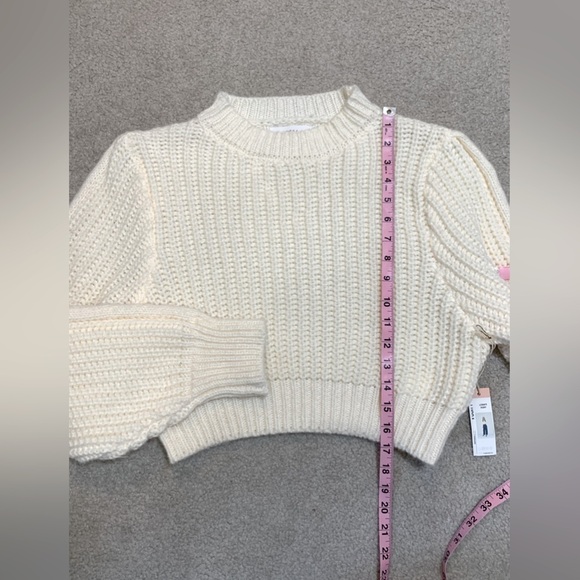 Lucca Women Cropped Knit Sweater Creme Color Size Small - Picture 5 of 8
